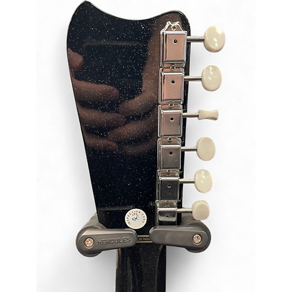 Used Silvertone 1449 reissue black sparkle Solid Body Electric Guitar