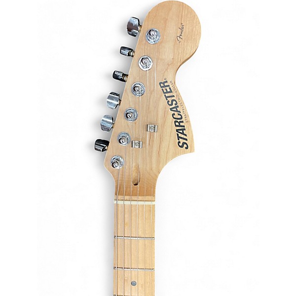 Used Starcaster by Fender Stratocaster Black Solid Body Electric Guitar