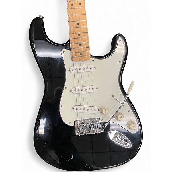 Used Starcaster by Fender Stratocaster Black Solid Body Electric Guitar