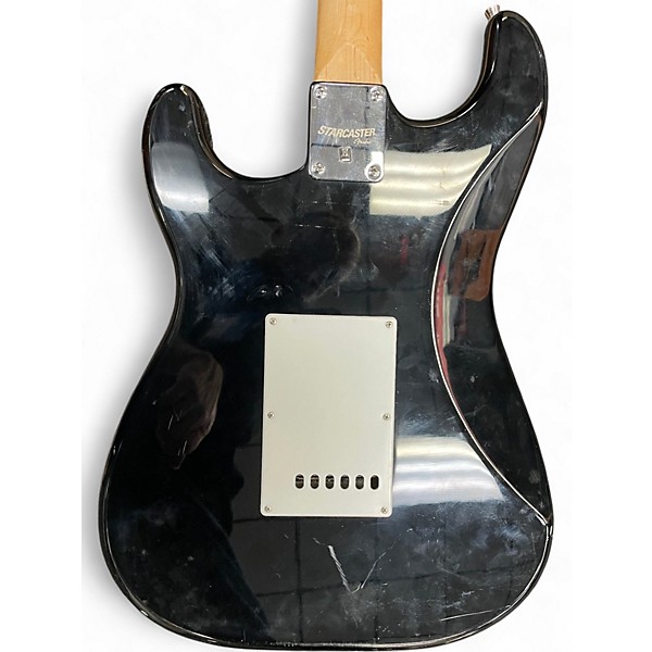 Used Starcaster by Fender Stratocaster Black Solid Body Electric Guitar