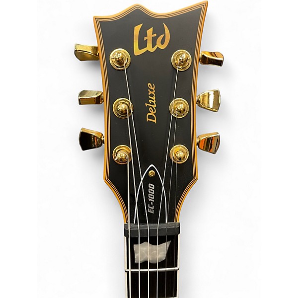 Used ESP LTD EC1000 Black and Gold Solid Body Electric Guitar