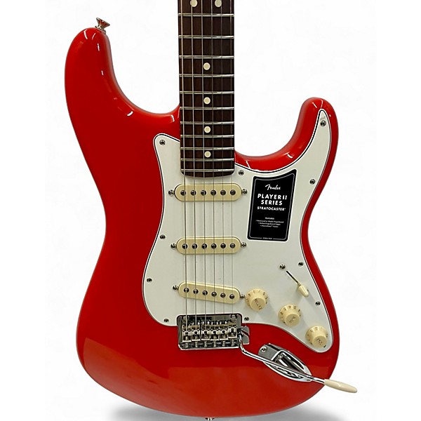 Used 2025 Fender PLAYER II STRATOCASTER CORAL RED Solid Body Electric Guitar