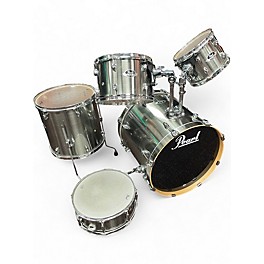 Used Pearl 5 Piece Export BRUSHED SILVER Drum Kit