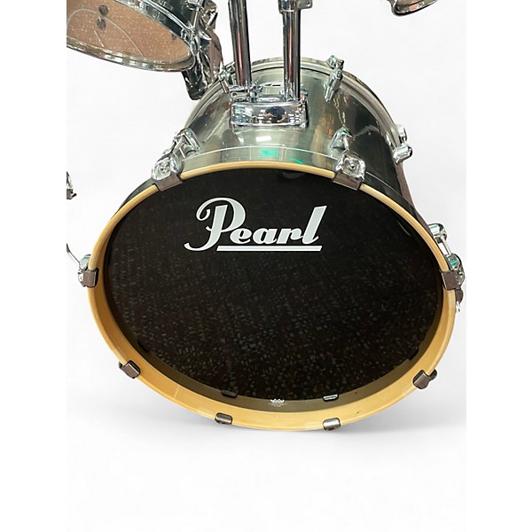 Used Pearl 5 Piece Export BRUSHED SILVER Drum Kit