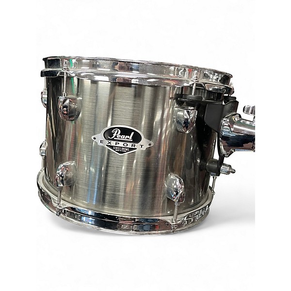 Used Pearl 5 Piece Export BRUSHED SILVER Drum Kit