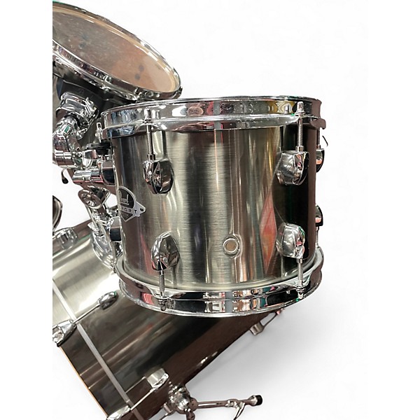 Used Pearl 5 Piece Export BRUSHED SILVER Drum Kit