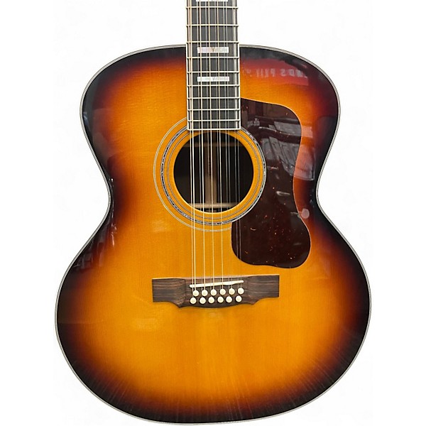 Used Guild F-512 2 Color Sunburst 12 String Acoustic Guitar