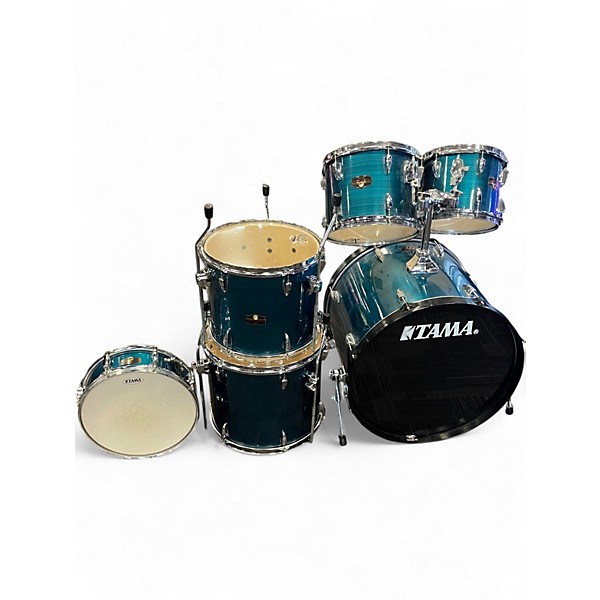 Used TAMA 6 Piece Imperialstar Blue Drum Kit