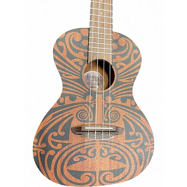 Used Luna Uke Tribal Tenor Mahogany Ukulele