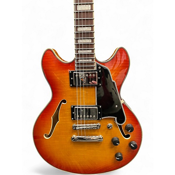 Used D'Angelico Premier Mini DC XT Dark Iced Tea Burst Hollow Body Electric Guitar