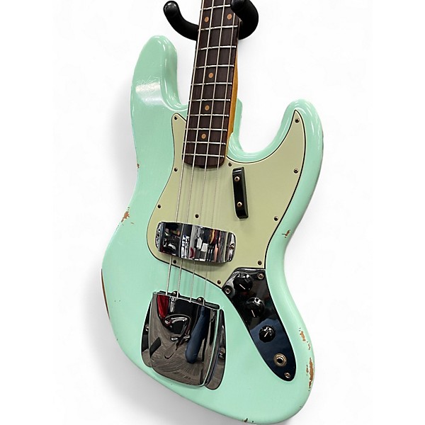 Used 2024 Fender LTD 64 Jazz Bass Relic Custom Shop Surf Green Electric Bass Guitar