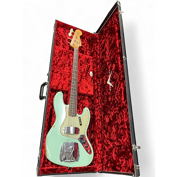 Used 2024 Fender LTD 64 Jazz Bass Relic Custom Shop Surf Green Electric Bass Guitar