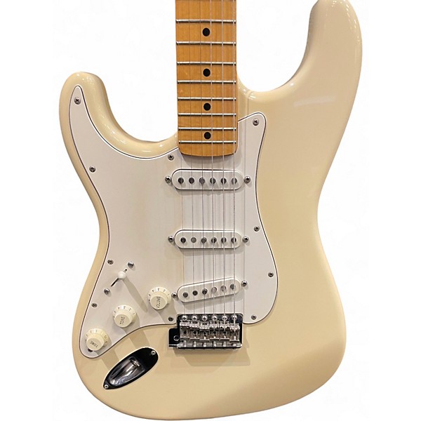 Used Fender 1968 Reissue Left Handed Stratocaster Made In Japan Olympic White Solid Body Electric Guitar