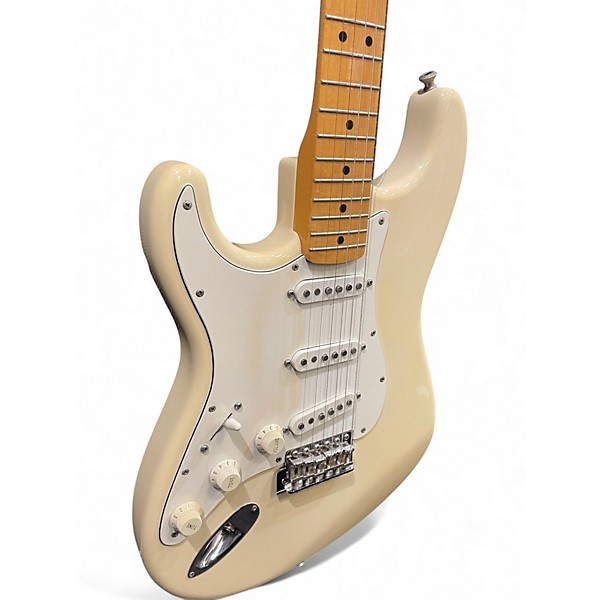 Used Fender 1968 Reissue Left Handed Stratocaster Made In Japan Olympic White Solid Body Electric Guitar