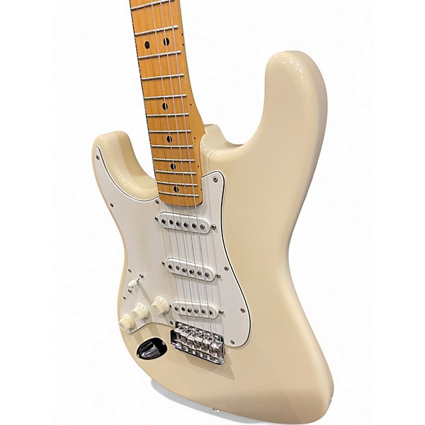 Used Fender 1968 Reissue Left Handed Stratocaster Made In Japan Olympic White Solid Body Electric Guitar