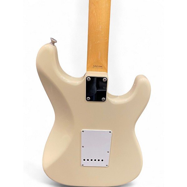 Used Fender 1968 Reissue Left Handed Stratocaster Made In Japan Olympic White Solid Body Electric Guitar