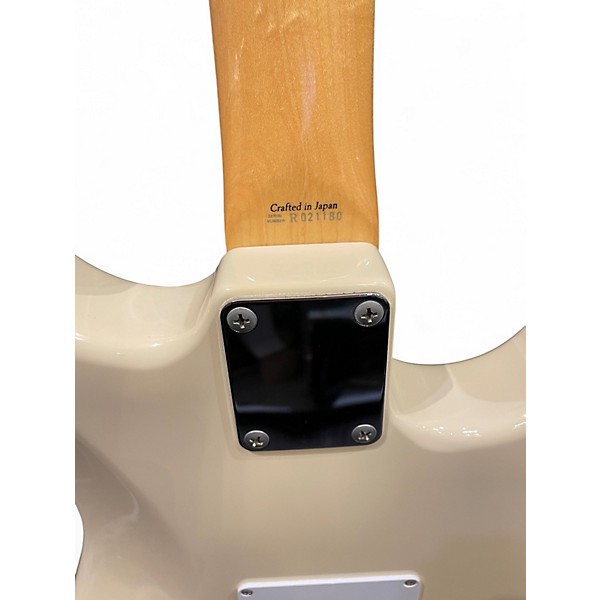 Used Fender 1968 Reissue Left Handed Stratocaster Made In Japan Olympic White Solid Body Electric Guitar