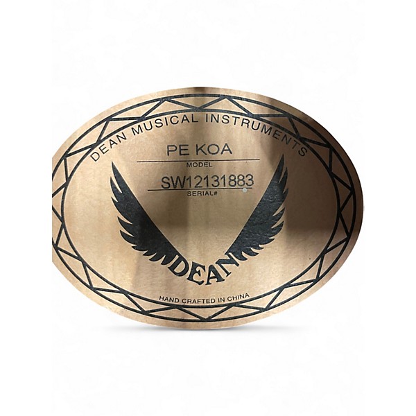 Used Dean PE Koa Performer Exotic Natural Koa Acoustic Electric Guitar