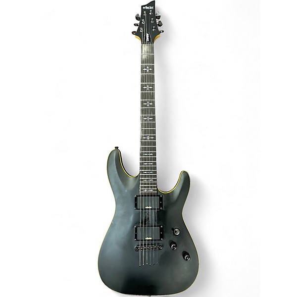 Used Schecter Guitar Research Demon 6 Satin Aged Black Solid Body Electric Guitar