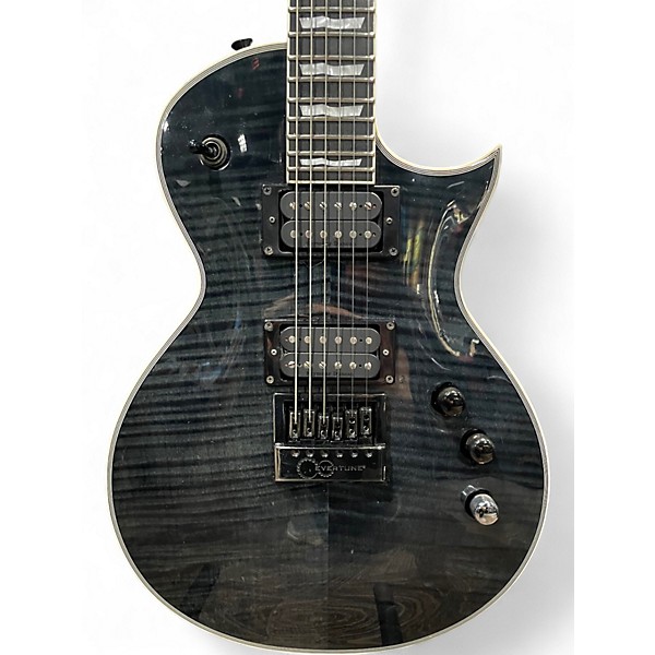 Used Ltd EC1000 EVERTUNE SEE THRU BLACK Solid Body Electric Guitar