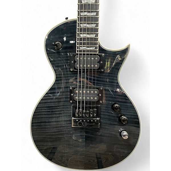 Used Ltd EC1000 EVERTUNE SEE THRU BLACK Solid Body Electric Guitar