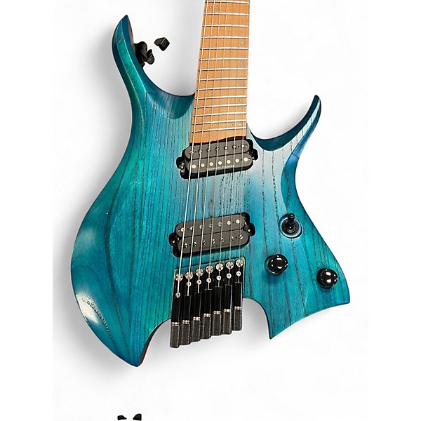 Used 2020s Nk Multiscale Headless 7 string Green Solid Body Electric Guitar