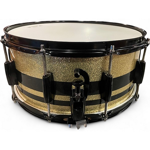 Used Gretsch Drums 6X14 Catalina Club Series Snare Black and Gold Sparkle Drum