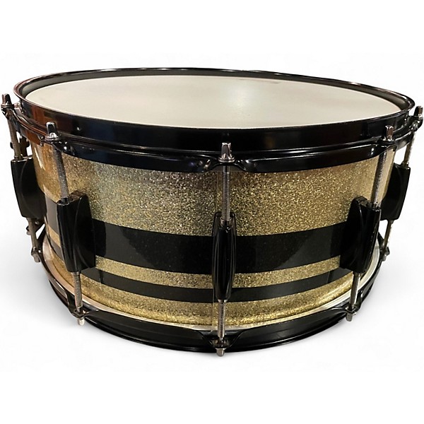 Used Gretsch Drums 6X14 Catalina Club Series Snare Black and Gold Sparkle Drum