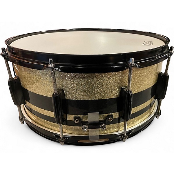 Used Gretsch Drums 6X14 Catalina Club Series Snare Black and Gold Sparkle Drum