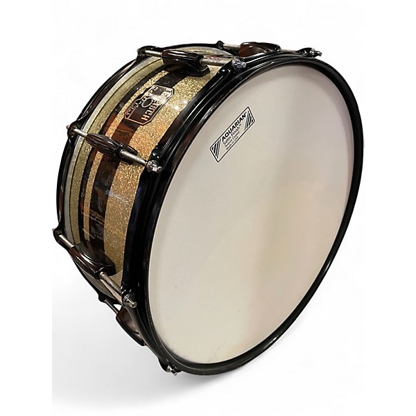 Used Gretsch Drums 6X14 Catalina Club Series Snare Black and Gold Sparkle Drum