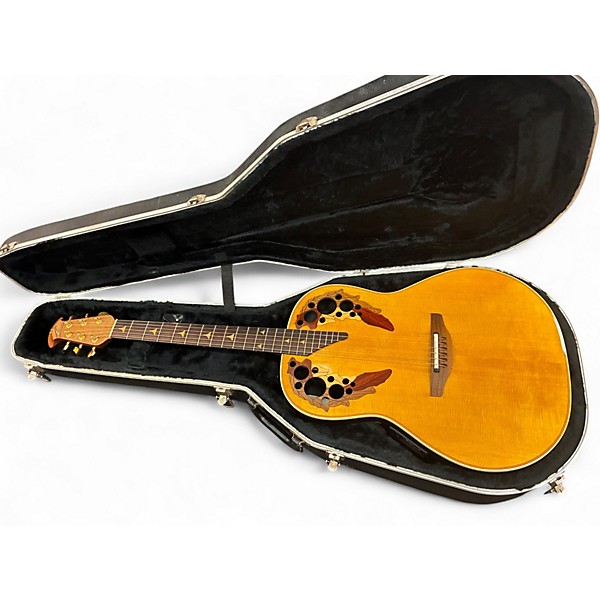 Used 1990s Ovation 1718 Elite Natural Acoustic Electric Guitar