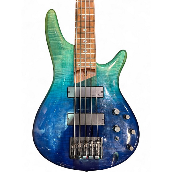 Used Ibanez SR875 BLUE REEF GRADATION Electric Bass Guitar