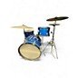 Vintage 1966 Ludwig 4 Piece Down Beat Blue Sparkle Drum Kit thumbnail