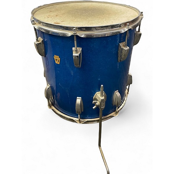 Vintage 1966 Ludwig 4 Piece Down Beat Blue Sparkle Drum Kit