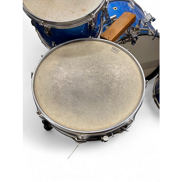 Vintage 1966 Ludwig 4 Piece Down Beat Blue Sparkle Drum Kit