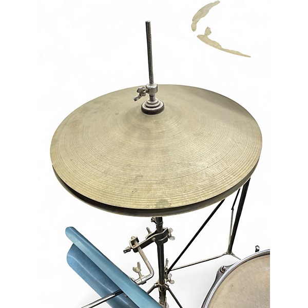 Vintage 1966 Ludwig 4 Piece Down Beat Blue Sparkle Drum Kit