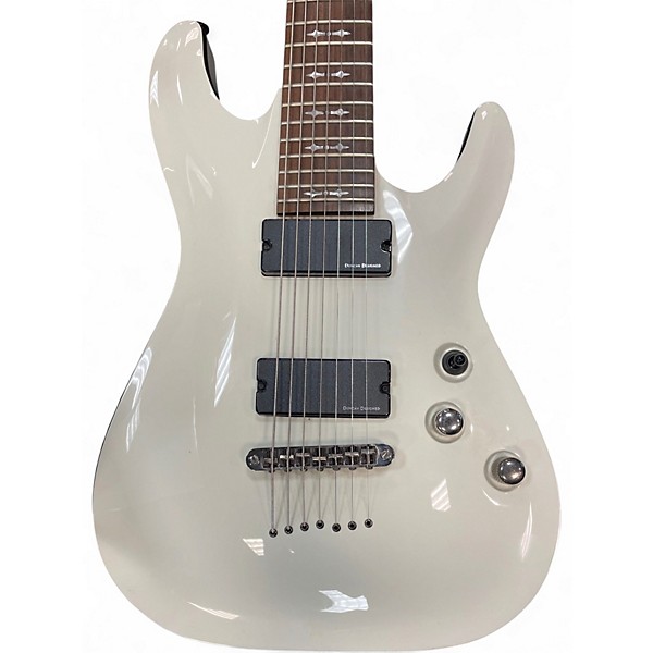 Used Schecter Guitar Research Demon 7 String WHITE Solid Body Electric Guitar