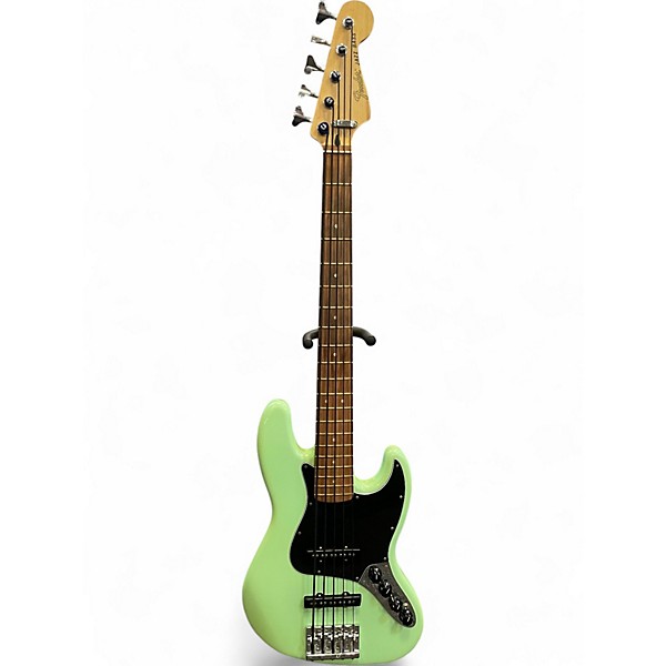 Used Fender deluxe active j bass V Seafoam Green Electric Bass Guitar
