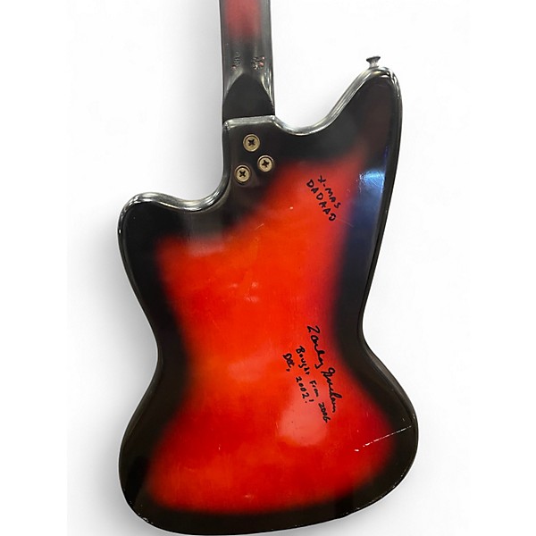Vintage 1960 Silvertone 1478 Crimson Red Burst Solid Body Electric Guitar
