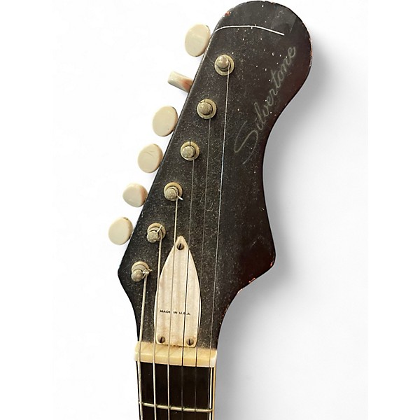 Vintage 1960 Silvertone 1478 Crimson Red Burst Solid Body Electric Guitar