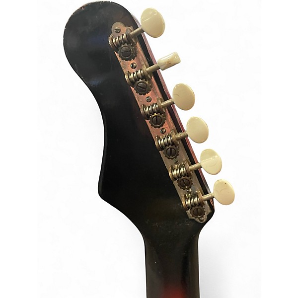 Vintage 1960 Silvertone 1478 Crimson Red Burst Solid Body Electric Guitar