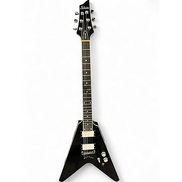 Used Schecter Guitar Research Hellraiser V1 WHITE Solid Body Electric Guitar