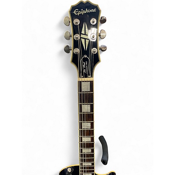 Used Epiphone Les Paul Custom Pro Black and Silver Solid Body Electric Guitar