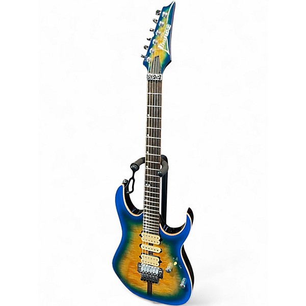 Used Ibanez RG6PFGML TD Geiser Blue Burst Solid Body Electric Guitar