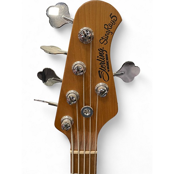 Used Sterling by Music Man Ray35 5 String Blue Electric Bass Guitar