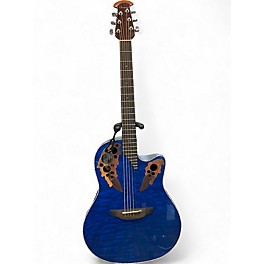 Used Ovation CE44P-8TO Celebrity blue Acoustic Electric Guitar