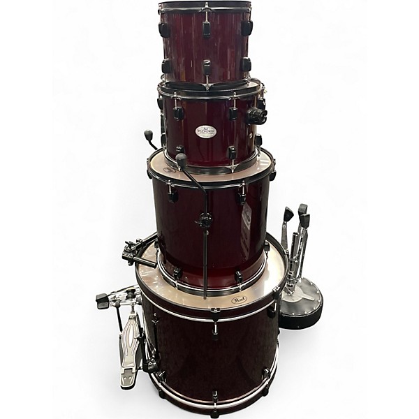 Used Pearl 4 Piece Soundcheck Red Drum Kit