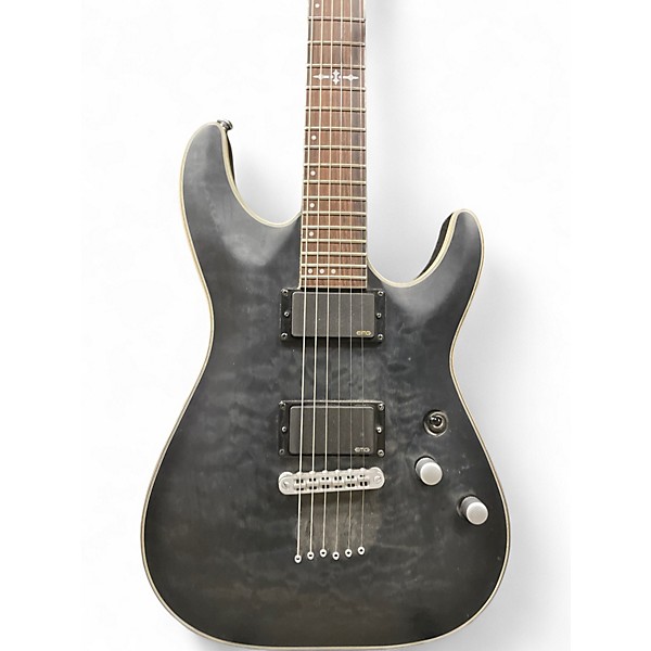 Used Schecter Guitar Research C1 Platinum Trans Black Solid Body Electric Guitar