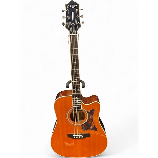 Used Epiphone Masterbuilt DR-500MCE Mahogany Acoustic Electric Guitar