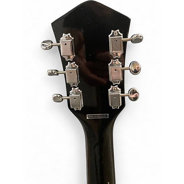 Used Silvertone Jupiter Reissue Black Sparkle Solid Body Electric Guitar